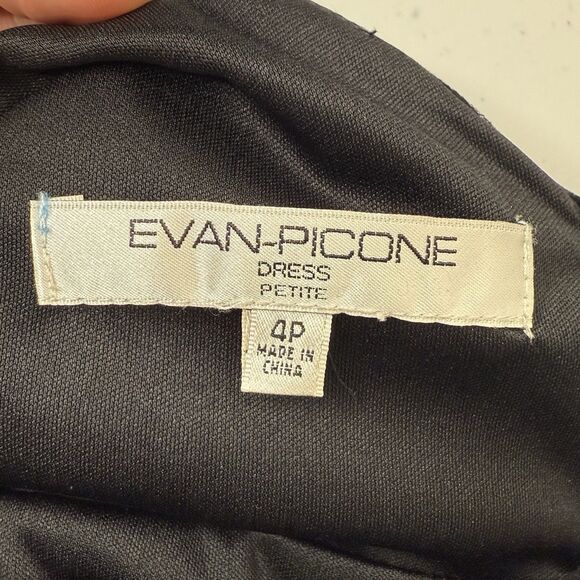 Evan Picone Floral Velvet Burnout Dress 4P Black Empire Ruched Dark Fairy Grunge - Picture 11 of 12